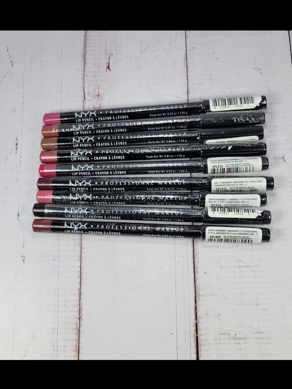 Nyx 9 Piece Slim Lip Pencil Lip Liner Bundle NEW!
